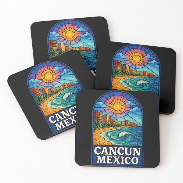 Item preview, Cancun Mexico Stained Glass Travel designed and sold by TomFrontierArt.