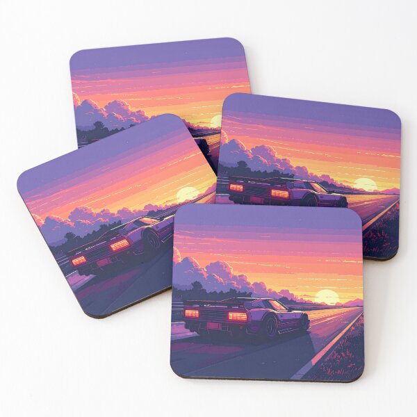 Item preview, Sunset Pixel Racer – Retro 8-bit Arcade Highway designed and sold by MIXER'07.