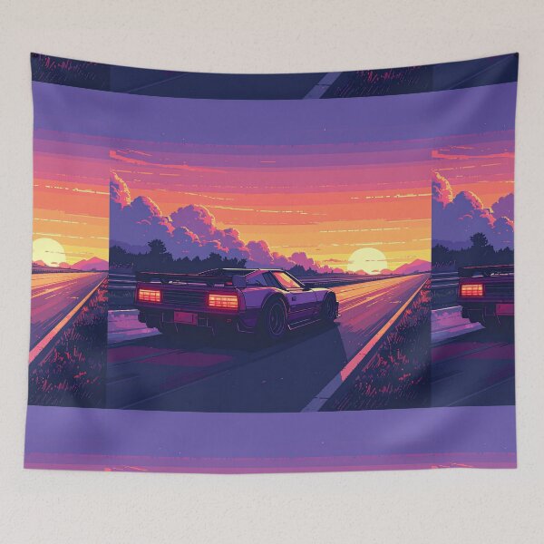 Item preview, Sunset Pixel Racer – Retro 8-bit Arcade Highway designed and sold by MIXER'07.