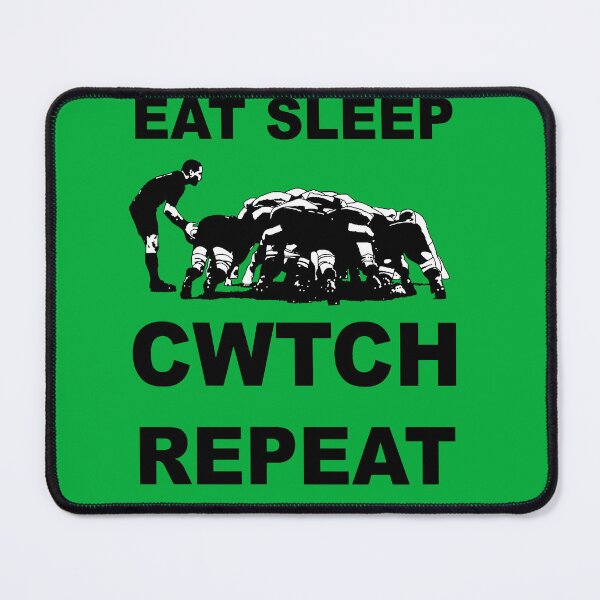 Item preview, Eat Sleep Cwtch Repeat Welsh Rugby Humour designed and sold by taiche.
