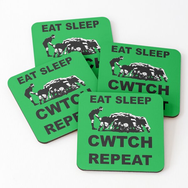 Item preview, Eat Sleep Cwtch Repeat Welsh Rugby Humour designed and sold by taiche.