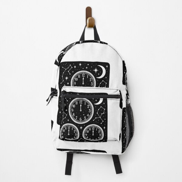 Item preview, Clocks showing 12:00 with stars and constellations (black and white ver) designed and sold by Moonshroomarts.