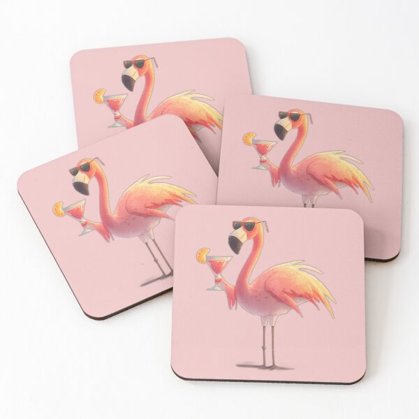 Item preview, Sassy Sunglasses Flamingo Holding a Cocktail – Tropical Pool Party Vibes designed and sold by Beachy Beasts.