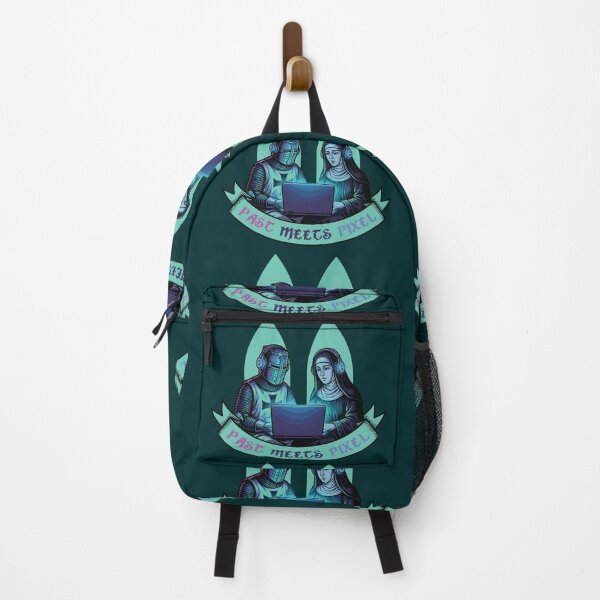 Item preview, Past Meets Pixel - Medieval Knight & Nun Gaming Art designed and sold by Virtualstars.