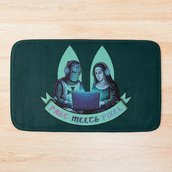 Item preview, Past Meets Pixel - Medieval Knight & Nun Gaming Art designed and sold by Virtualstars.