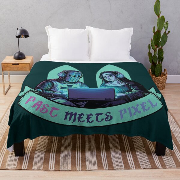 Item preview, Past Meets Pixel - Medieval Knight & Nun Gaming Art designed and sold by Virtualstars.