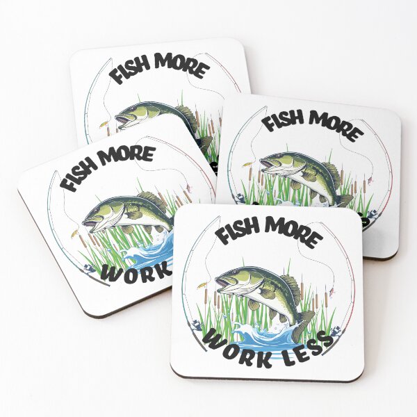 Item preview, Fish more work less fishing decal designed and sold by Art-Horizon.