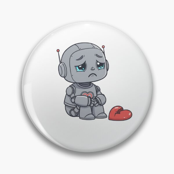Item preview, Sad Robot Broken Heart Cute Sticker designed and sold by Studioyasmin.