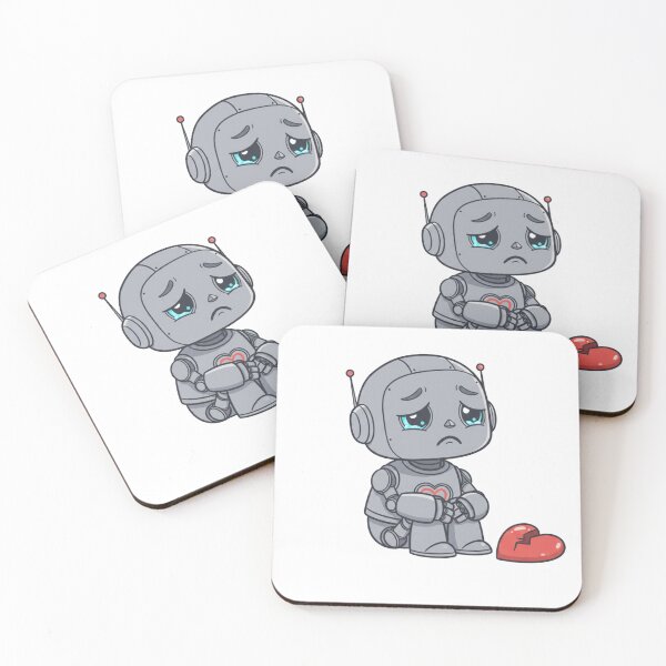 Item preview, Sad Robot Broken Heart Cute Sticker designed and sold by Studioyasmin.