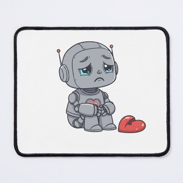 Item preview, Sad Robot Broken Heart Cute Sticker designed and sold by Studioyasmin.