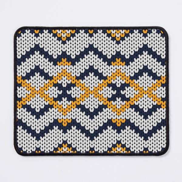 Item preview, Modern Native American style white, yellow, and blue yarn knitting pattern. designed and sold by Nengsang.