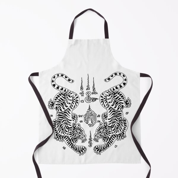 Item preview, Sak Yant Twin Tigers - Traditional Thai Yantra Protection Tattoo designed and sold by Shopeon Designs.