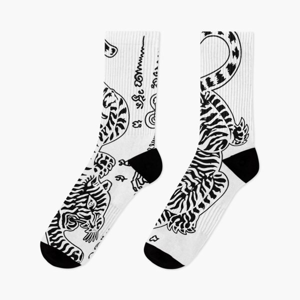 Item preview, Sak Yant Twin Tigers - Traditional Thai Yantra Protection Tattoo designed and sold by Shopeon Designs.