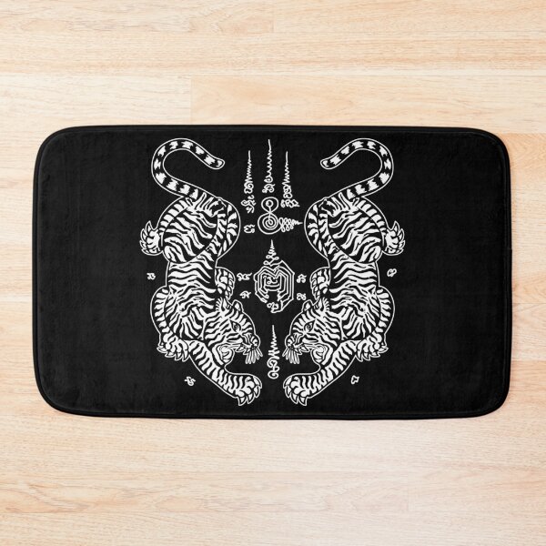 Item preview, Sak Yant Twin Tigers - Traditional Thai Yantra Protection Tattoo designed and sold by Shopeon Designs.