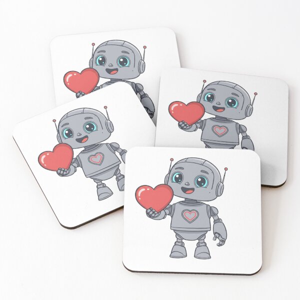 Item preview, Cute Robot Holding Heart Sticker designed and sold by Studioyasmin.