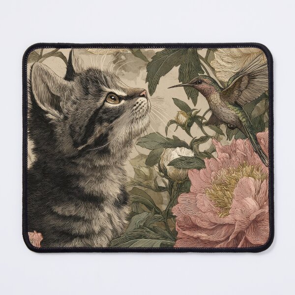 Item preview, Vintage Kitten Jigsaw Puzzle – Botanical Garden Cottagecore Gift for Cat Lovers designed and sold by ArtFairy38.