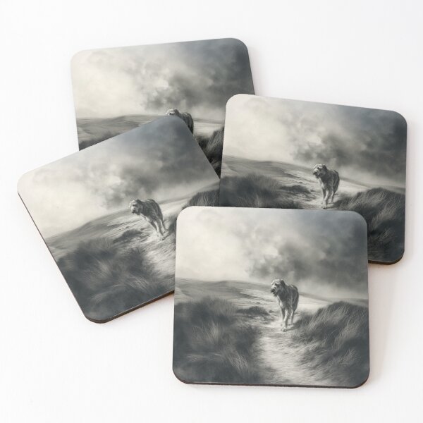 Item preview, A majestic Irish Wolfhound walking along a windswept moor, Dogs in Motion designed and sold by CDC40.
