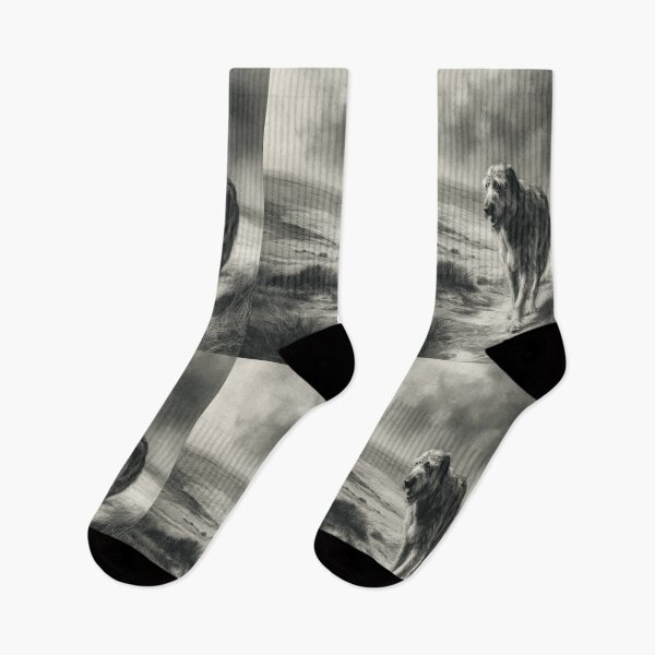 Item preview, A majestic Irish Wolfhound walking along a windswept moor, Dogs in Motion designed and sold by CDC40.