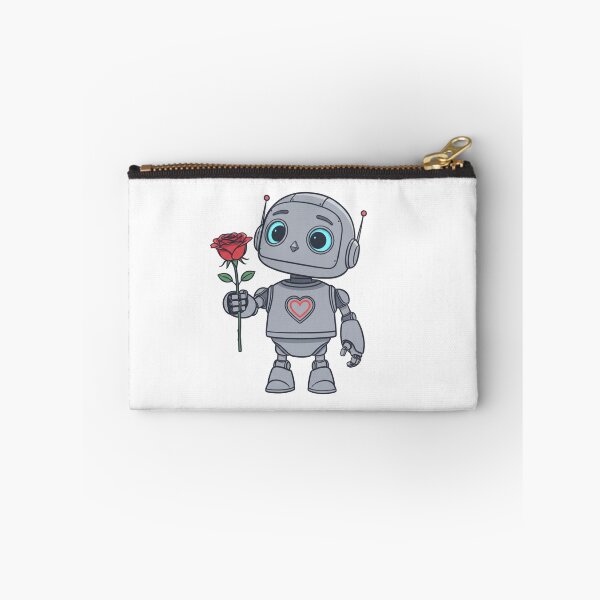 Item preview, Cute Robot Holding Rose Sticker designed and sold by Studioyasmin.