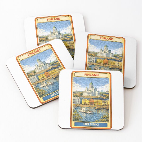 Item preview, Helsinki Finland Vintage Travel Poster Card – Nordic Cityscape Illustration designed and sold by CLOUTKULT.