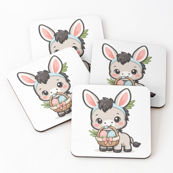 Item preview, Bunny Ears Easter Donkey | Cute Kawaii Spring Animal designed and sold by Hydravisions.