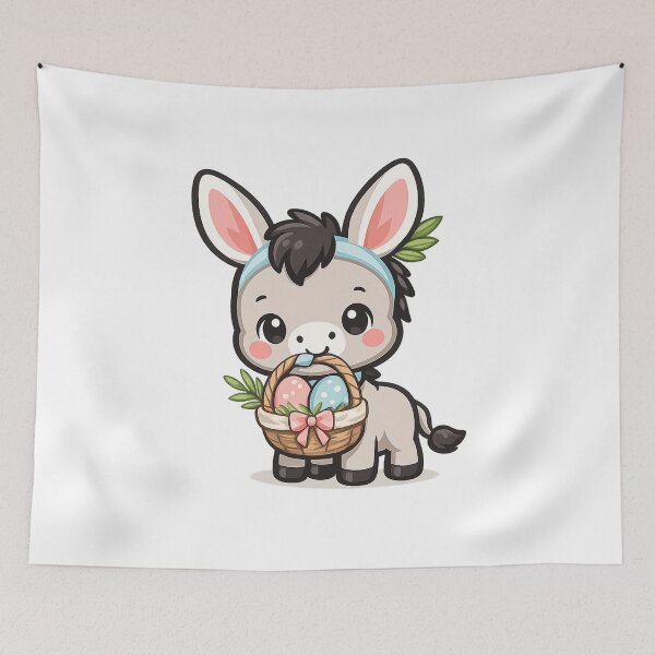 Item preview, Bunny Ears Easter Donkey | Cute Kawaii Spring Animal designed and sold by Hydravisions.