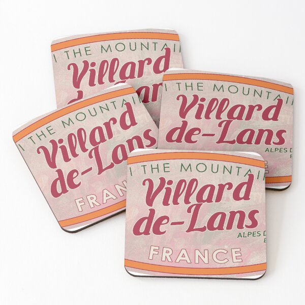 Item preview, Villard-de-Lans, France, Alpes du Nord, Ski, textured skiing badge designed and sold by Wanderful-roads.