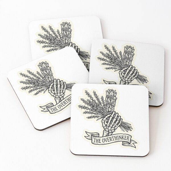 Item preview, "The Overthinker" Vintage Skeleton Hand & Herbs Botanical Gothic designed and sold by RiotKida.