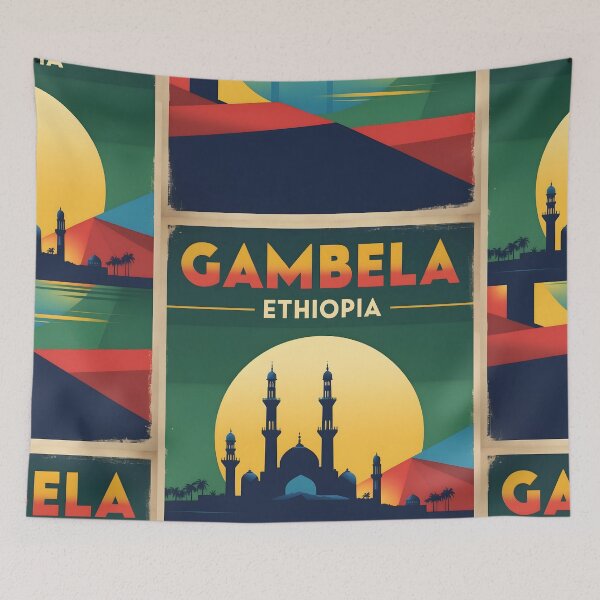 Item preview, Gambella Ethiopia Retro Vintage Travel Design designed and sold by TravelersGems.