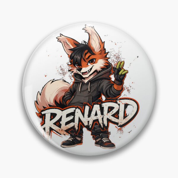 Item preview, Renard Fox Streetwear Chibi – Dark Graffiti Cute Fox Character Sticker designed and sold by Graphic Therapist.