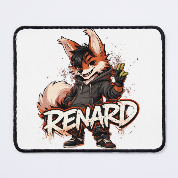 Item preview, Renard Fox Streetwear Chibi – Dark Graffiti Cute Fox Character Sticker designed and sold by Graphic Therapist.