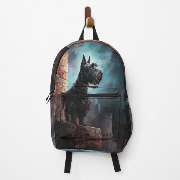 Item preview, A Scottish Terrier standing proudly on ancient castle ruins, Dogs in Motion designed and sold by CDC40.