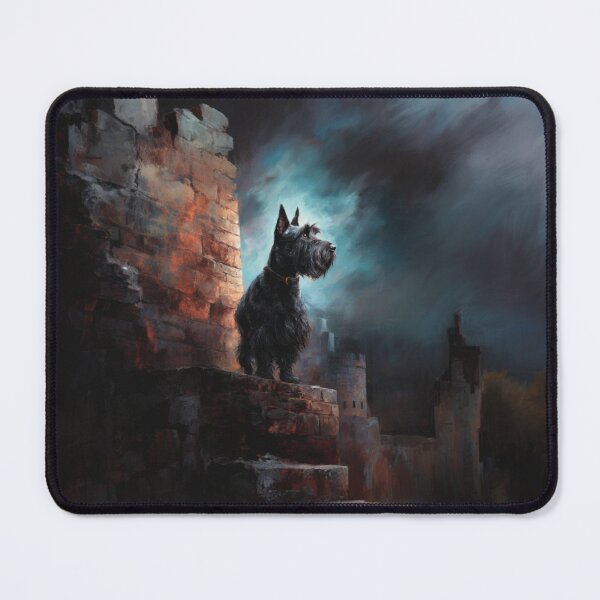 Item preview, A Scottish Terrier standing proudly on ancient castle ruins, Dogs in Motion designed and sold by CDC40.
