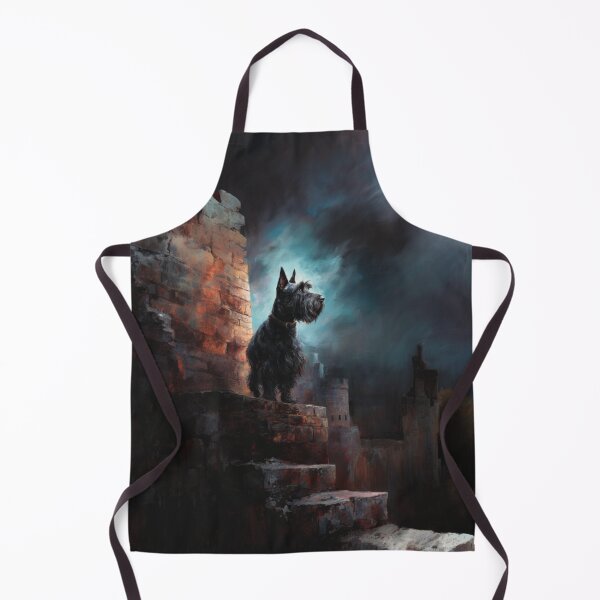 Item preview, A Scottish Terrier standing proudly on ancient castle ruins, Dogs in Motion designed and sold by CDC40.