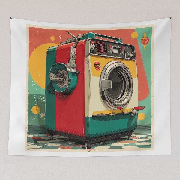 Item preview, Retro-Futuristic Washing Machine designed and sold by ForeverPrintsOK.