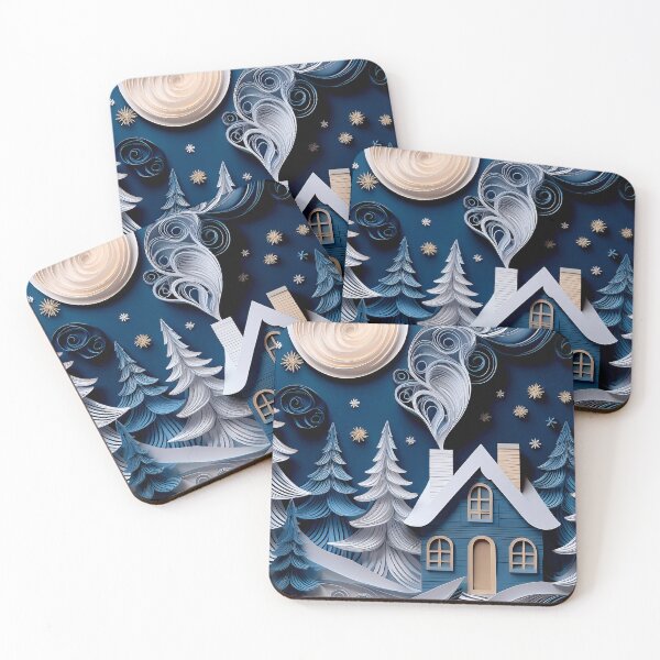 Item preview, Winter Moonlight Cottage designed and sold by CharlottePlaceArt.