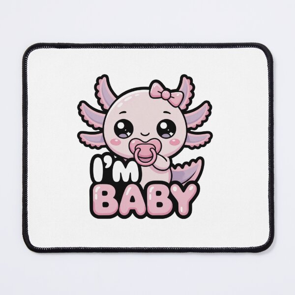Item preview, I'm Baby - Cute Axolotl Pink Bow Kawaii Sticker designed and sold by Ashley critters.