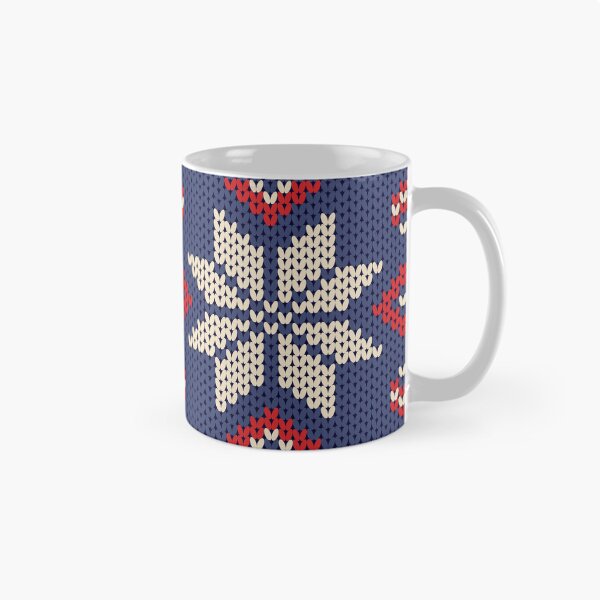 Item preview, Blue and red snowflakes knitted pattern. designed and sold by Nengsang.