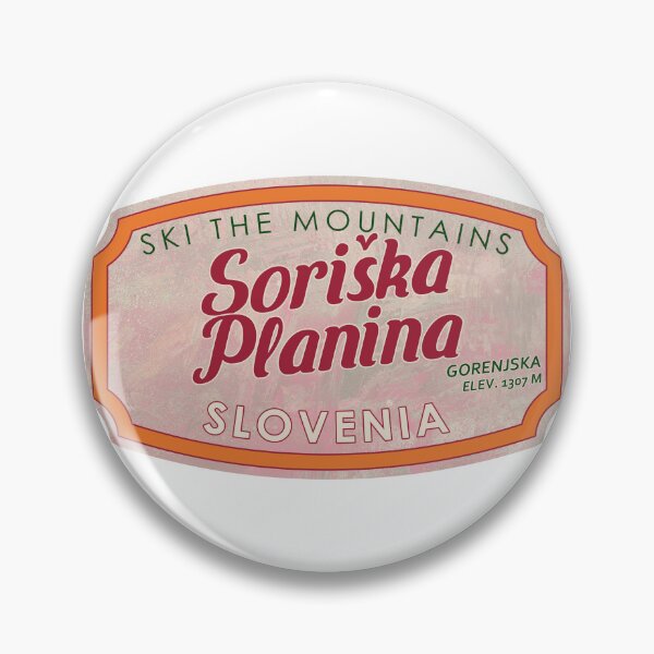 Item preview, Soriška Planina, Slovenia, Gorenjska, Ski, textured skiing badge designed and sold by Wanderful-roads.
