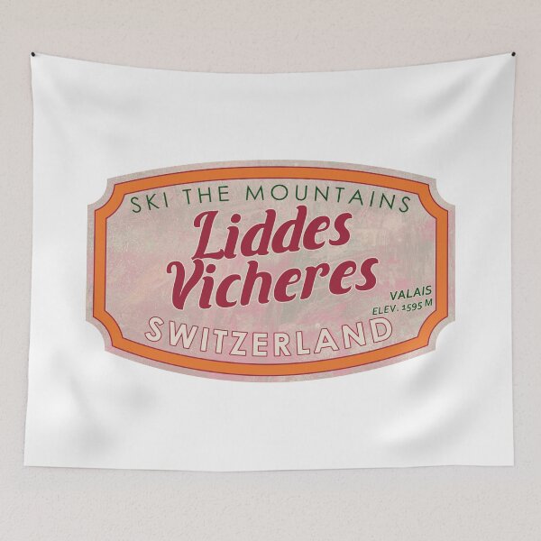 Item preview, Liddes-Vichères, Switzerland, Valais, Ski, textured skiing badge designed and sold by Wanderful-roads.