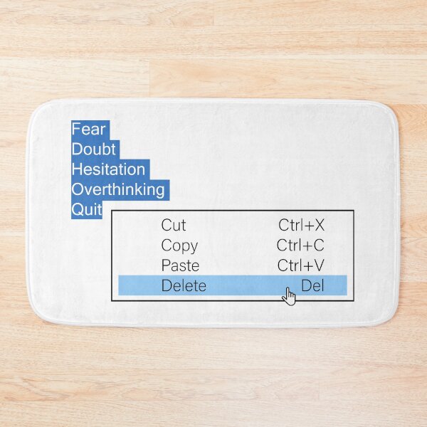 Item preview, Delete Fear Doubt Hestation Overthinking Quit Stop Overthinking - Motivational Mental Health designed and sold by XIOMOS.
