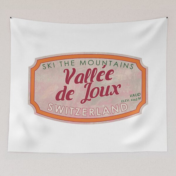 Item preview, Vallée de Joux, Switzerland, Vaud, Ski, textured skiing badge designed and sold by Wanderful-roads.