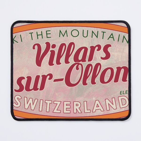 Item preview, Villars-sur-Ollon, Switzerland, Vaud, Ski, textured skiing badge designed and sold by Wanderful-roads.