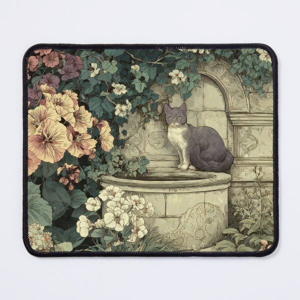 Item preview, Vintage Kitten Jigsaw Puzzle – Botanical Garden Cat Cottagecore Art for Cat Lovers designed and sold by ArtFairy38.