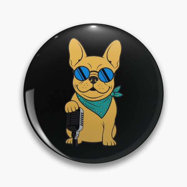Item preview, Cool French Bulldog Singer with Microphone designed and sold by THE-DAILY-DRIPS.