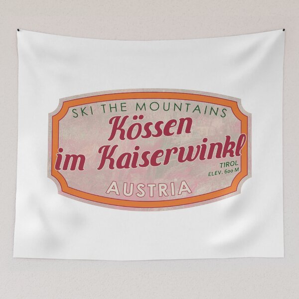 Item preview, Kössen im Kaiserwinkl, Austria, Tirol, Ski, textured skiing badge designed and sold by Wanderful-roads.