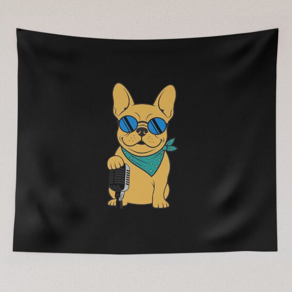 Item preview, Cool French Bulldog Singer with Microphone designed and sold by THE-DAILY-DRIPS.