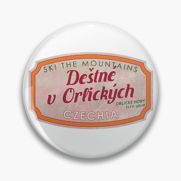 Item preview, Deštné v Orlických Horách, Czechia, Orlické hory, Ski, textured skiing badge designed and sold by Wanderful-roads.