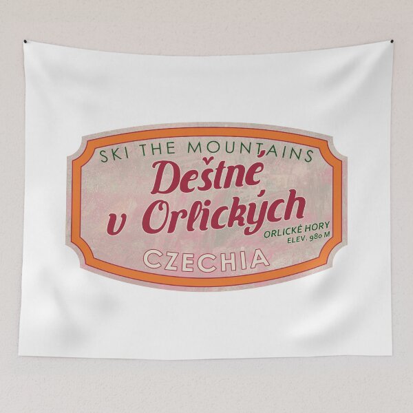 Item preview, Deštné v Orlických Horách, Czechia, Orlické hory, Ski, textured skiing badge designed and sold by Wanderful-roads.