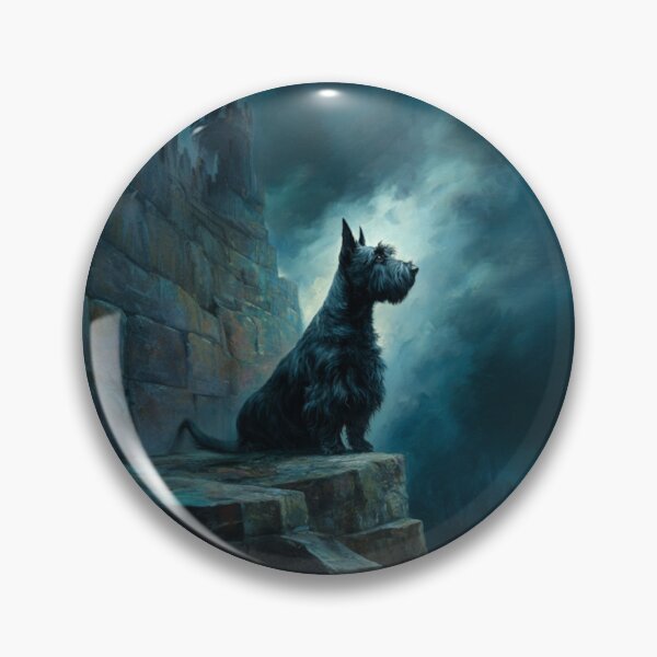 Item preview, A Scottish Terrier standing proudly on ancient castle ruins, Dogs in Motion designed and sold by CDC40.